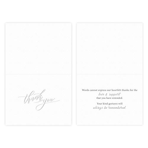 Funeral Sympathy Thank You Cards - 18 Cards and Tuck Flap Envelopes Included For Expressing Gratitude and Appreciation to Friends, Family, Loved Ones