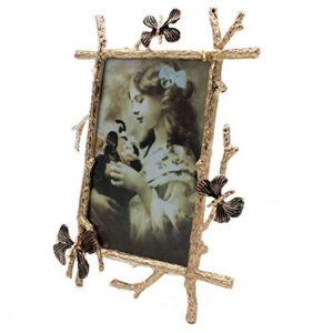 funerom metal frame picture frame 4x6 inch photo display for desk (golden)