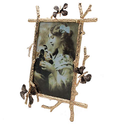 Funerom Metal Frame Picture Frame 4x6 inch Photo Display for Desk (Golden)