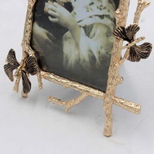 Funerom Metal Frame Picture Frame 4x6 inch Photo Display for Desk (Golden)