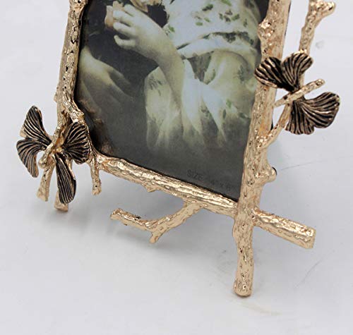 Funerom Metal Frame Picture Frame 4x6 inch Photo Display for Desk (Golden)