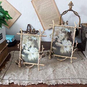 Funerom Metal Frame Picture Frame 4x6 inch Photo Display for Desk (Golden)