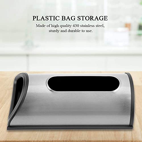 Kitchen Grocery Bag Holder,Plastic Bag Holder and Dispenser for Plastic Bags - Easy Wall Mount Bag Saver - Stainless steel + Plastic