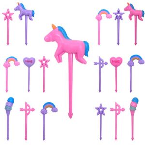 GET FRESH Food Picks for Kids – 24 pcs Unicorn Bento Food Picks for Toddlers Lunch Decoration – Cute Decorative Plastic Animal Food Picks for Children – Reusable Bento Box Toothpicks Set for Lunch