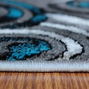 Masada Rugs, Modern Contemporary Woven Area Rug, Hand Carved (32 Inch X 10 Feet, Turquoise)