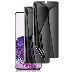 [2 pack] galaxy s20 plus privacy screen protector, anti-spy flexibel film tpu screen protector for samsung galaxy s20 plus, s20+ 2020 6.7 inch [support fingerprint id] [case friendly] [full coverage] - black