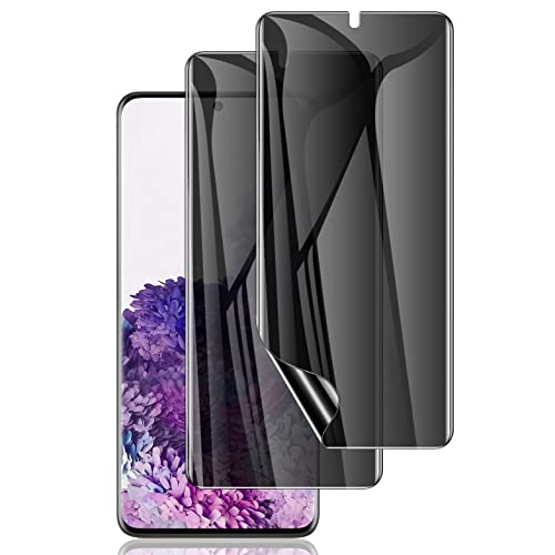 [2 Pack] Galaxy S20 Plus Privacy Screen Protector, Anti-Spy Flexibel Film TPU Screen Protector for Samsung Galaxy S20 Plus, S20+ 2020 6.7 Inch [Support Fingerprint ID] [Case Friendly] [Full Coverage] - Black