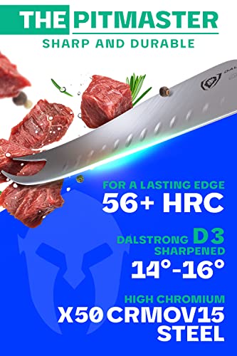 Dalstrong BBQ Pitmaster & Meat Knife - 8 inch - Gladiator Series Elite - Forged High Carbon German Steel - Forked Tip & Bottle Opener - G10 Handle - Sheath Included - NSF Certified