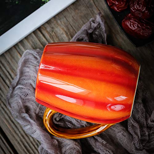 YINYUEDAO Pumpkin Cup Ceramic Coffee Mugs and Tea Mug, Halloween, Thanksgiving, Christmas, Birthday and Fall Gifts for Family or Friend, Gift Box Packaging / 12 OUNCE