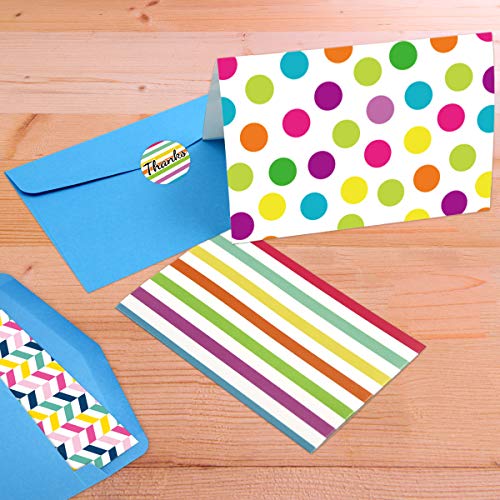 FANCY LAND 36 Colorful Greeting Cards Bright Pattern Note Cards with Colored Envelopes Stickers Blank Inside Cards Office School Home Kids