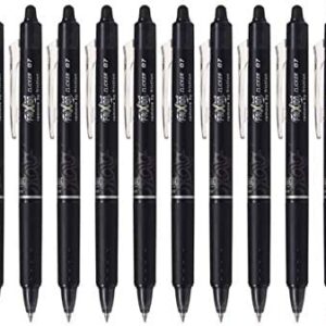 PILOT FriXion Ball Clicker Retractable Erasable Gel Pen, Fine Point, 0.7mm, Black Ink, 12 Count