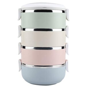 gxmzl thermal lunch box,portable stainless steel thermal lunch box container bento box food container lunch storage containers for kids school and adults office (size : 2800ml)