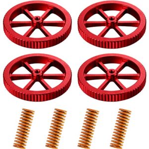 aluminum hand twist leveling nut and hot bed die springs printer compression springs compatible with 3, ender 5/5 plus/pro, cr-10, cr10s/10s pro, cr 20 3d printer (8 pieces)