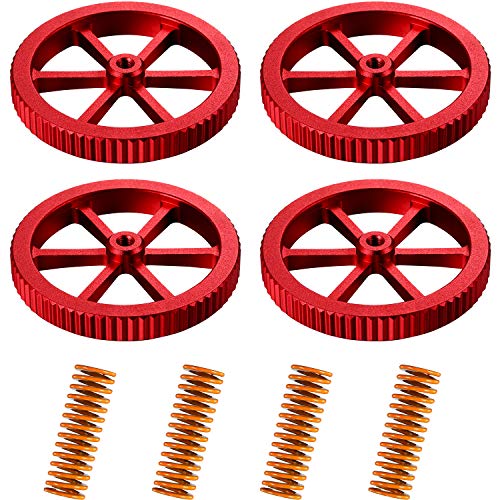 Aluminum Hand Twist Leveling Nut and Hot Bed Die Springs Printer Compression Springs Compatible with 3, Ender 5/5 Plus/Pro, CR-10, CR10S/10S Pro, CR 20 3D Printer (8 Pieces)