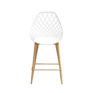 Jamesdar Camber Counter Chair (Set of 2), White/Natural