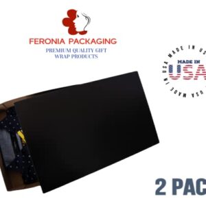 Feronia Packaging Apparel Boxes 2 Pack Men Shirt Box Women Dress Boxes Premium Gift Wrap and Art Supplies for Birthdays, Holidays, or Presents (Black)