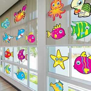 60 Pieces Ocean Cutouts Sea Animals Fish Cutouts for Bulletin Board OceanThemed Party Cutouts Classroom Accents Cutouts Decoration with 120 Pieces Adhesive Dots for Party Supplies