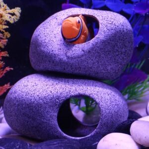 Aquazoo Aquarium Decoration Rock Caves, Hideaway for Shrimp Cichlid Hiding Breeding Spawning, Professional Hideout Decor for Territorial Fish (2 Pieces Set)