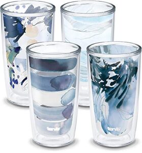 tervis kelly ventura crystal true blue collection made in usa double walled insulated tumbler travel cup keeps drinks cold & hot, 16oz 4pk, assorted