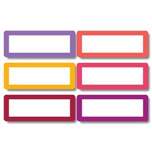 Lovable Labels Jumbo Write-on Storage Bin Label Stickers, 6 Blank Labels for Storage Bins Makes Organization and Storage Bins Labeling Quick and Easy. (Vibes, Jumbo)