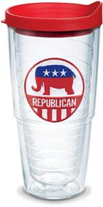 tervis republican elephant made in usa double walled insulated tumbler travel cup keeps drinks cold & hot, 24oz, classic