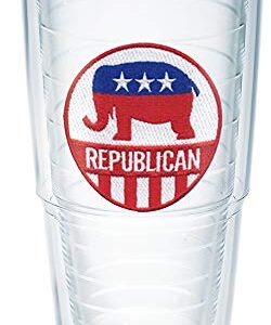 Tervis Republican Elephant Made in USA Double Walled Insulated Tumbler Travel Cup Keeps Drinks Cold & Hot, 24oz, Classic