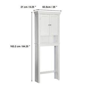 Teamson Home Stratford Wooden Storage Cabinet, 2 Doors, White Space Saver