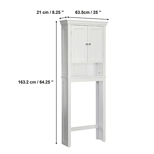 Teamson Home Stratford Wooden Storage Cabinet, 2 Doors, White Space Saver