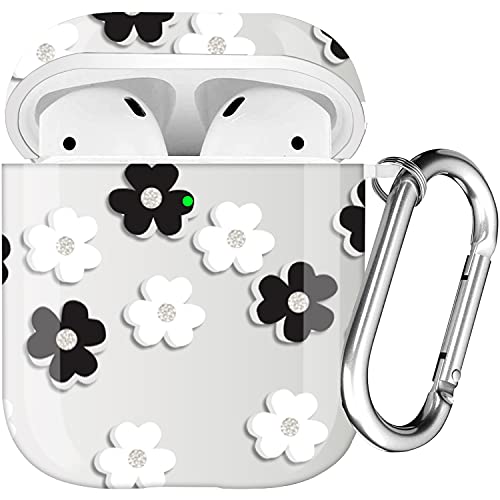 Maxjoy Case for Airpods, Airpods Protective Cover, Hard TPU Skin Kit for Girls Boys Men Women Compatible with Airpods 2 & 1 Charging Case with Carabiner [Front LED Visible]