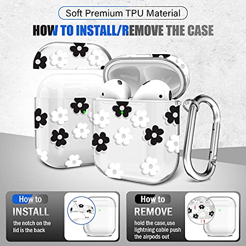 Maxjoy Case for Airpods, Airpods Protective Cover, Hard TPU Skin Kit for Girls Boys Men Women Compatible with Airpods 2 & 1 Charging Case with Carabiner [Front LED Visible]