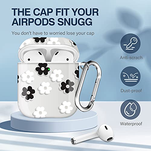 Maxjoy Case for Airpods, Airpods Protective Cover, Hard TPU Skin Kit for Girls Boys Men Women Compatible with Airpods 2 & 1 Charging Case with Carabiner [Front LED Visible]