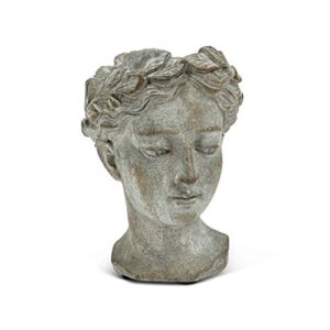 abbott collection 27-goddess-535-xs xs women head planter-6.5" h, 6.5 inches h, grey