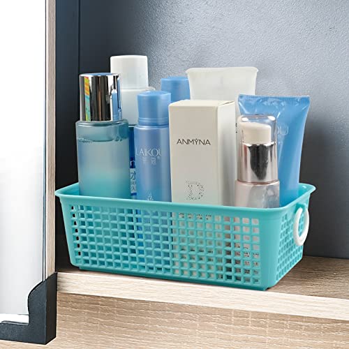 Anbers Desktop Storage Baskets, Colored Plastic Basket, 6 Packs