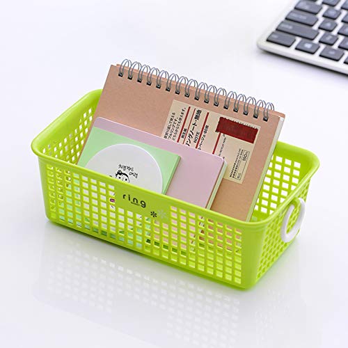 Anbers Desktop Storage Baskets, Colored Plastic Basket, 6 Packs