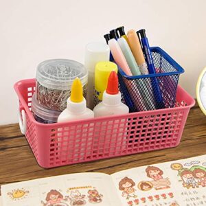 Anbers Desktop Storage Baskets, Colored Plastic Basket, 6 Packs