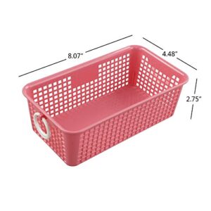 Anbers Desktop Storage Baskets, Colored Plastic Basket, 6 Packs