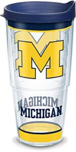 tervis made in usa double walled university of michigan um wolverines insulated tumbler cup keeps drinks cold & hot, 24oz, tradition