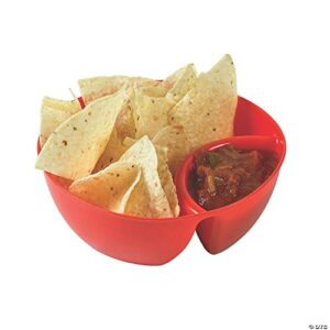 Red Chip and Dip Bowls - Superbowl, Football, Fiesta and Cinco De Mayo Party Supplies - 12 Pieces