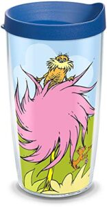 tervis dr. seuss™ - lorax made in usa double walled insulated tumbler travel cup keeps drinks cold & hot, 16oz, classic
