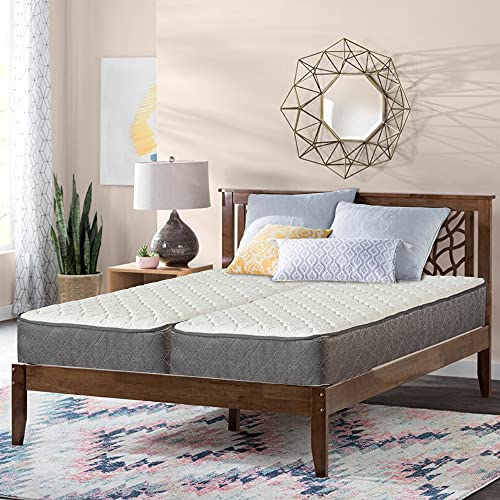 Mayton 10-Inch Pocketed Coil Rolled Medium Plush Mattress With Cover for Adjustable Bed, Split Queen (30x80 each half)