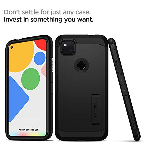 Spigen Tough Armor [Extreme Protection Tech] Designed for Google Pixel 4a Case (2020) [NOT Compatible with Pixel 4a 5G] - Black