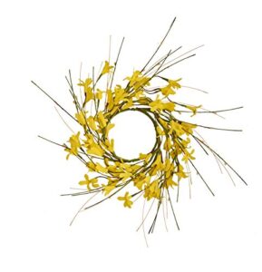 worth imports 3.25" forsythia set of 2 candle ring, yellow, brown