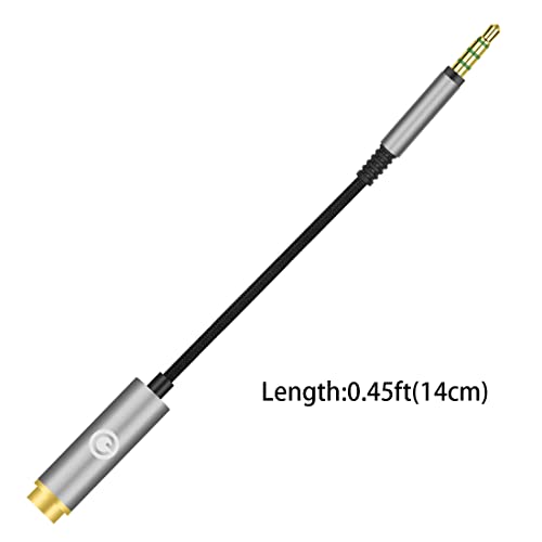 GEEKRIA Apollo 3.5mm Balanced Male to 4.4mm Balanced Female Adapter Cord / 5 Cores Conversion Audio Cable, Aluminum Alloy Casing, PP Yarn-Braided Upgrade Cable (Black, 0.45ft)