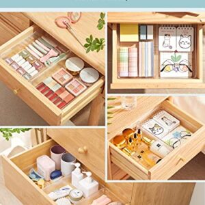 Kootek 4 Pack Large Drawer Organizer, Bathroom Drawer Organizer Trays Plastic Organizers Kitchen Utensils Silverware Gadgets Dividers Desk Storage Bins Container for Makeup Dresser Cosmetic Office