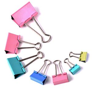 binder clips, lumeiy 162pcs paper clips with assorted colors and four sizes
