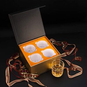 KANARS Old Fashioned Whiskey Glass, Crystal 10 Oz Rock Glasses Set of 4 In Luxury Gift Box for Cognac Cocktail Snifter Irish Whisky, Lowball Bourbon Glasses Tumbler, Gifts for Men Dad