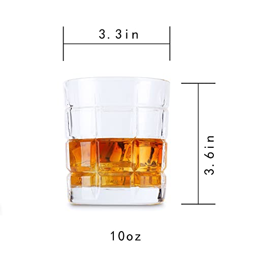 KANARS Old Fashioned Whiskey Glass, Crystal 10 Oz Rock Glasses Set of 4 In Luxury Gift Box for Cognac Cocktail Snifter Irish Whisky, Lowball Bourbon Glasses Tumbler, Gifts for Men Dad