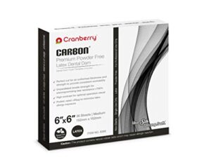 cranberry usa cr8266 carbon dental dam latex powder-free, spearmint scented, 6x6, black (pack of 36)