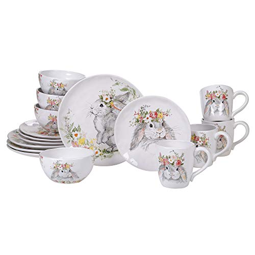 Certified International Sweet Bunny 16 Piece Dinnerware Set, Service for 4, Multicolored