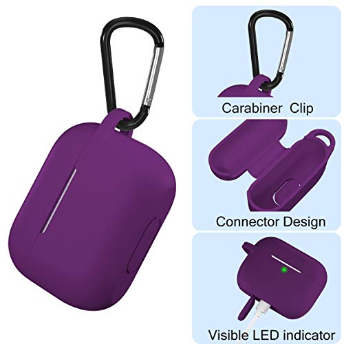 DGege AirPod Pro Case Purple Compatible with Apple AirPods Pro, Soft Silicone AirPods Skin for Women Men Protective Cases Cover for AirPods Pro with Keychain (Front LED Visible)